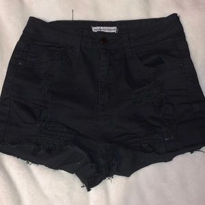 Black high waisted jean shorts